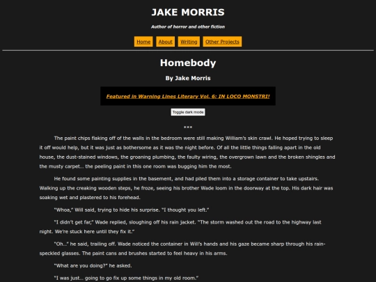 writing/homebody screenshot