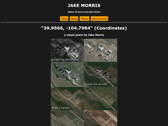 writing/poetry/coordinates screenshot
