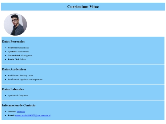 CurriculumVitae screenshot