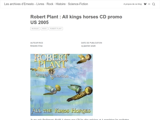 posts/2026-01-13-Robert Plant-All-kings-horses-cd-promo-US screenshot