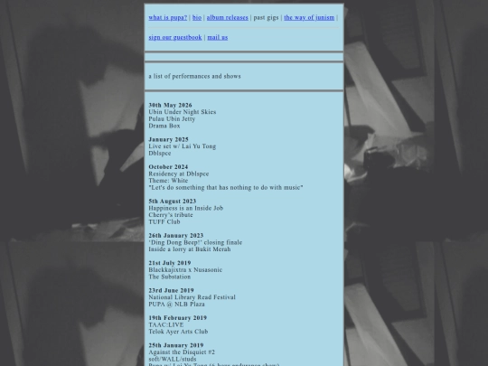 pastgigs screenshot