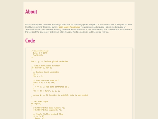 holyc screenshot