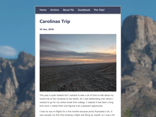 posts/2026-01-24-Carolinas-Trip screenshot