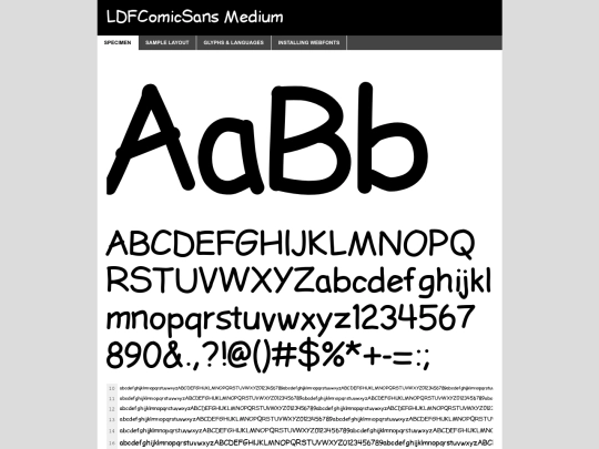 webfontkit-20240813-022907/ldfcomicsans-jj7l-demo screenshot