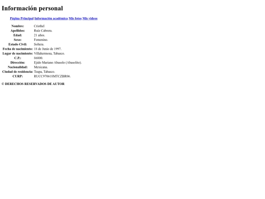 Páginas/InfoPerson screenshot