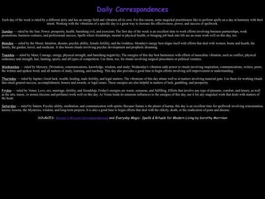 correspondences/days screenshot