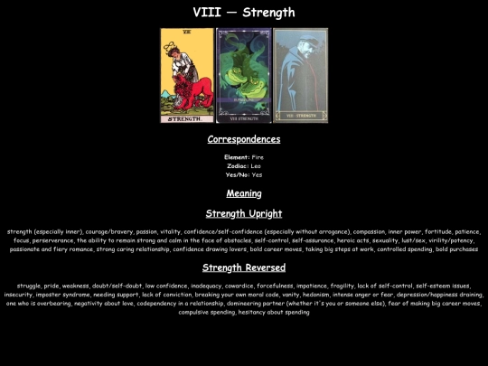 tarot/Strength screenshot