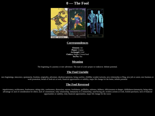 tarot/TheFool screenshot