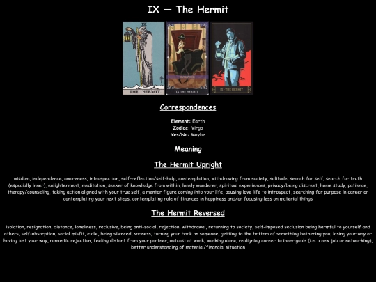 tarot/TheHermit screenshot