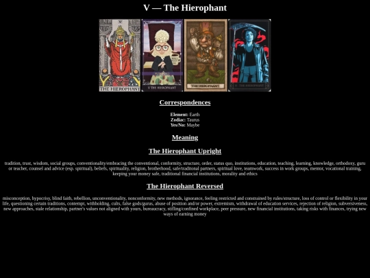 tarot/TheHierophant screenshot