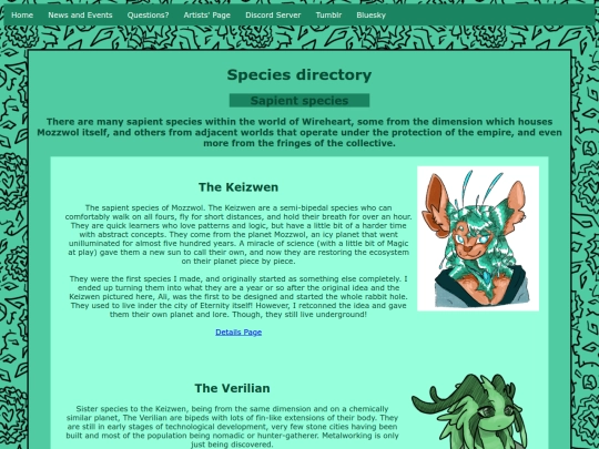 species_directory screenshot