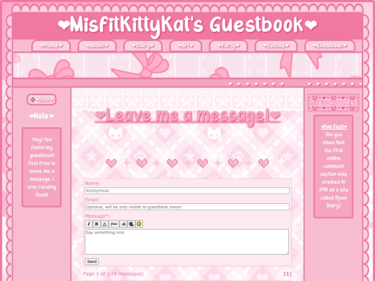 Guestbook screenshot