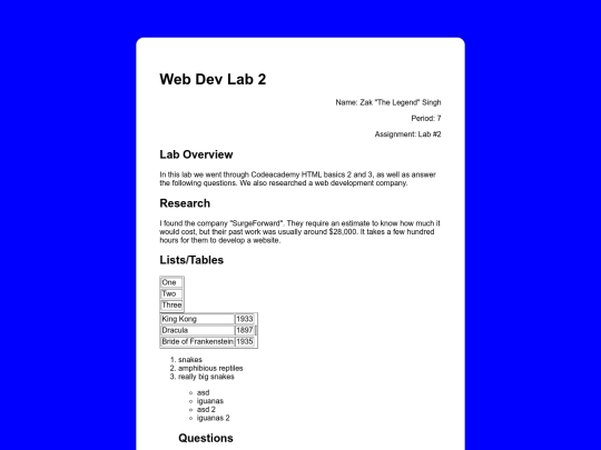 WebDevLab2 screenshot
