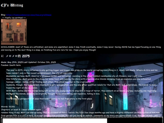 writing screenshot