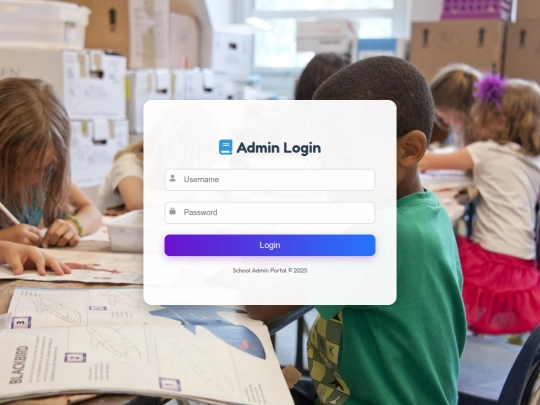 project1/admin-login screenshot