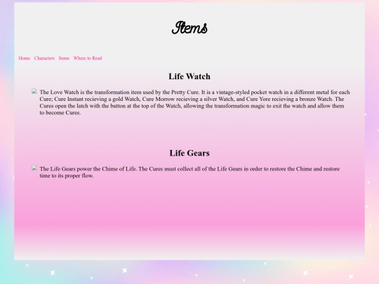 items screenshot