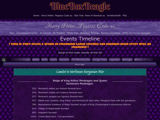 hp-au-timeline screenshot