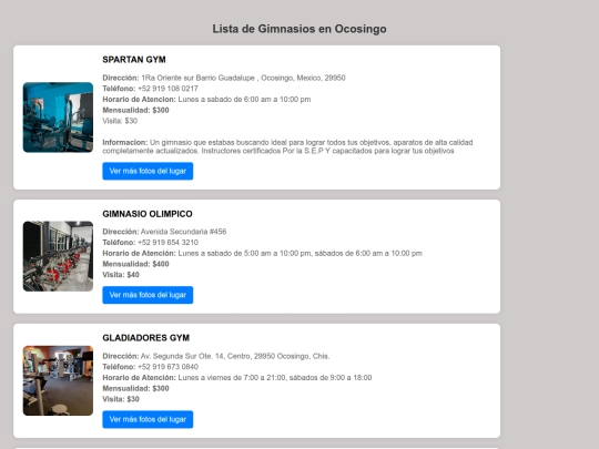 gimnasios screenshot
