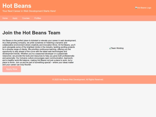 WebDevelopmentHotBeansV2 screenshot