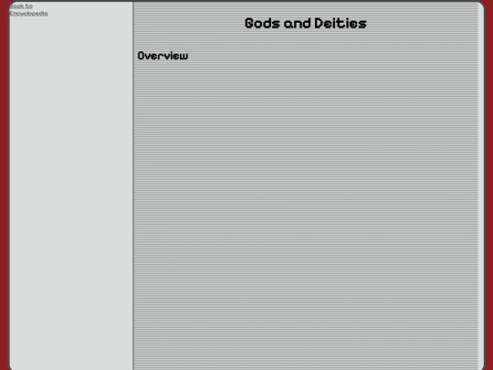Encyclopedia/Cosmology/Gods and Deities screenshot
