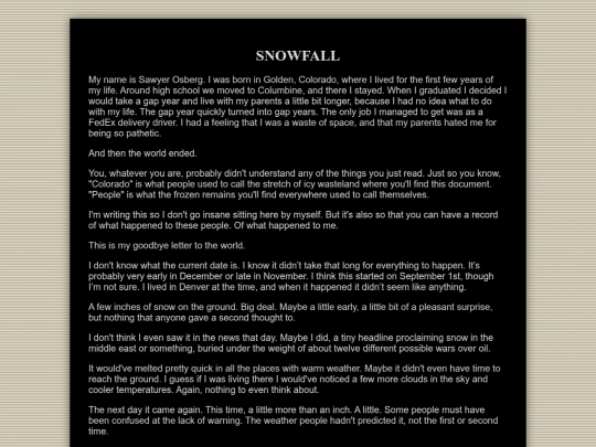 Stories/Snowfall screenshot