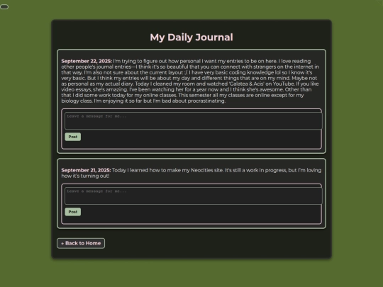 Journal screenshot