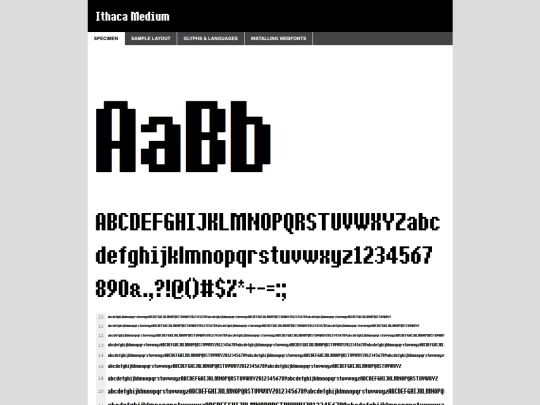 webfontkit-20251223-233359/ithaca-lvb75-demo screenshot