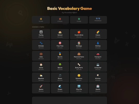 games/basic-vocab-unscramble screenshot
