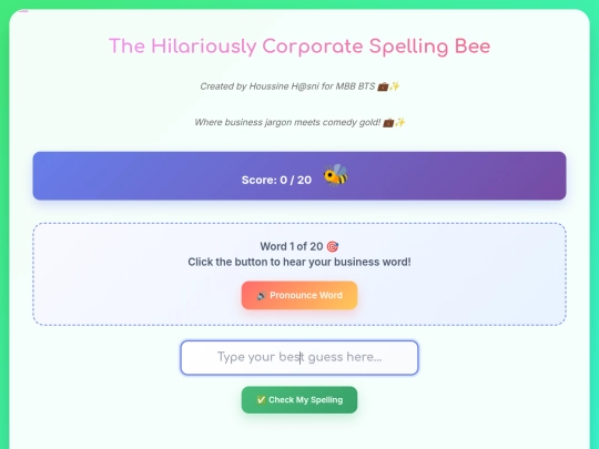 games/corporate-spelling-bee screenshot