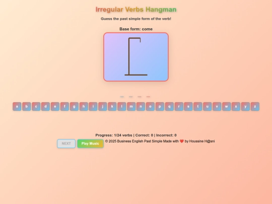 games/hangman-past-simple screenshot