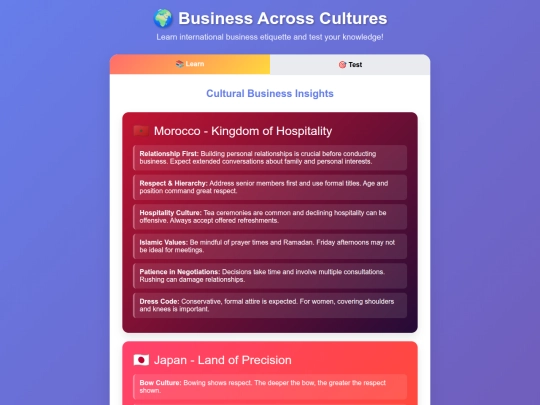 practice/business-across-cultures screenshot