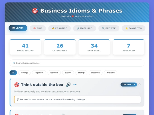 practice/idioms screenshot