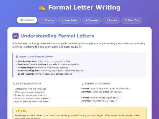 practice/letter-writing screenshot