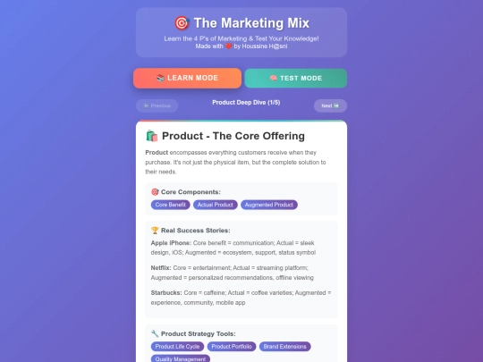 practice/marketing-mix screenshot