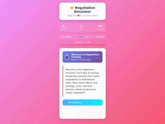 practice/negotiation-simulator screenshot