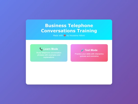practice/telephone-training screenshot