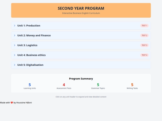 second-year/curriculum screenshot