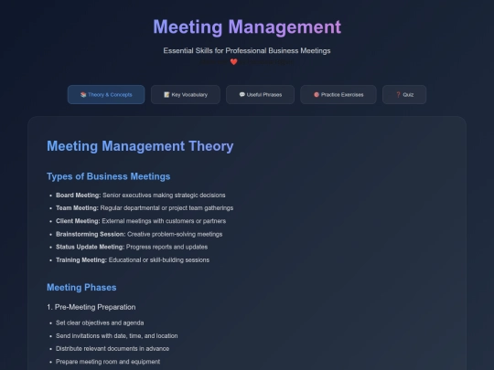 second-year/meetings-exercise screenshot