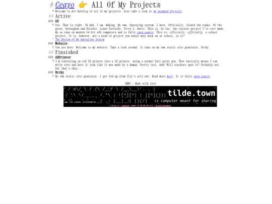projects screenshot