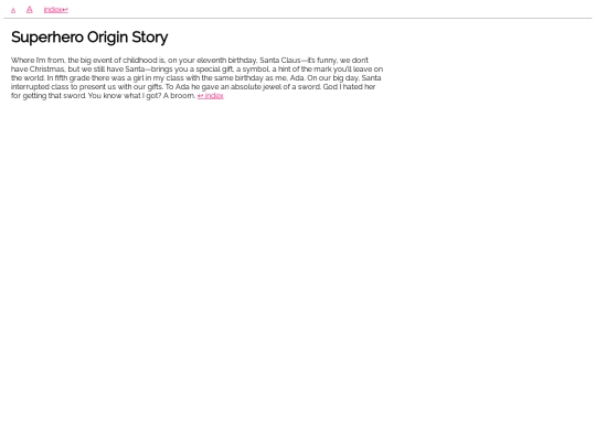 short-stories/superhero-origin-story screenshot