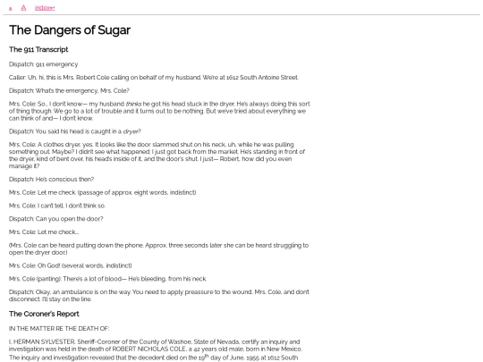 short-stories/the-dangers-of-sugar screenshot