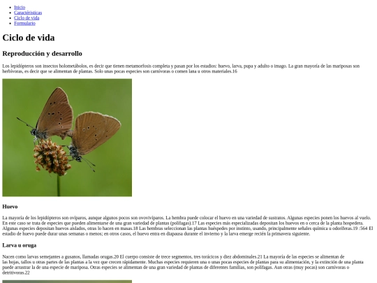 Historia de las mariposas/Tablas screenshot