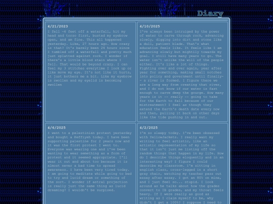 diary screenshot
