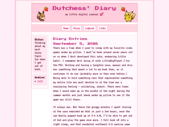 Diary screenshot