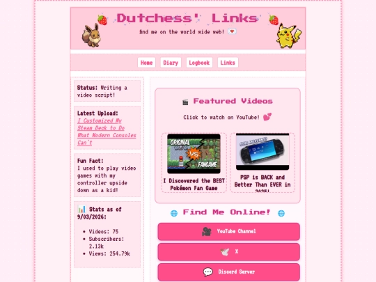 Links screenshot