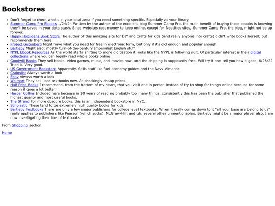 bookstores screenshot