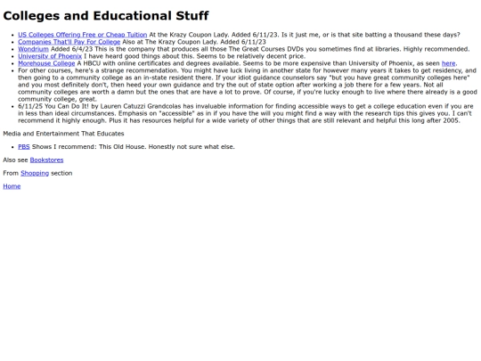 collegesneducation screenshot