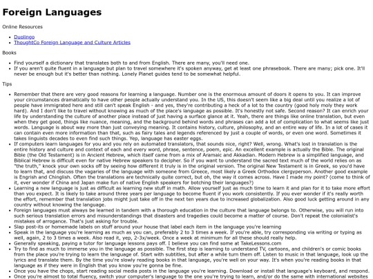 foreignlanguages screenshot