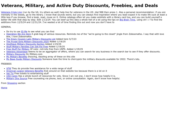 veteransfreebies screenshot