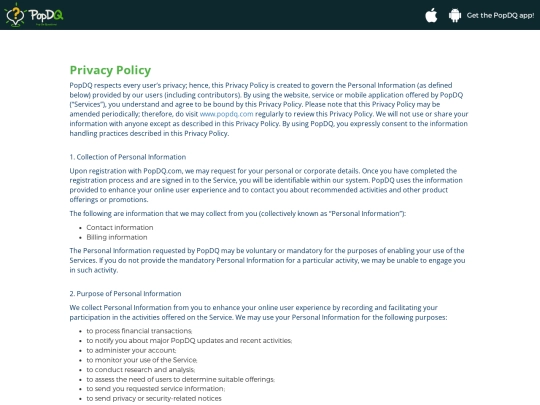 popdq/privacy-policy screenshot